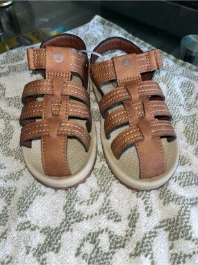 Sperry Kids Tan Brown Leather Fisherman Sandals